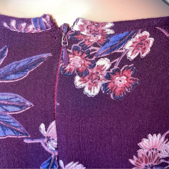 en creme dress fit & flare long sleeve skater style maroon wine burgundy SZ SM - Picture 4 of 11